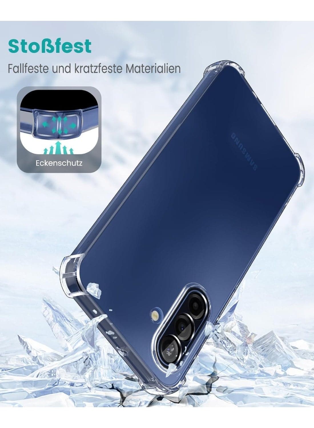 Mobile phone case compatible with Samsung Galaxy A17 5G / 4G, transparent case with drop-resistant corners, ultra-thin TPU silicone transparent case - transparent Cases & Covers (٣)
