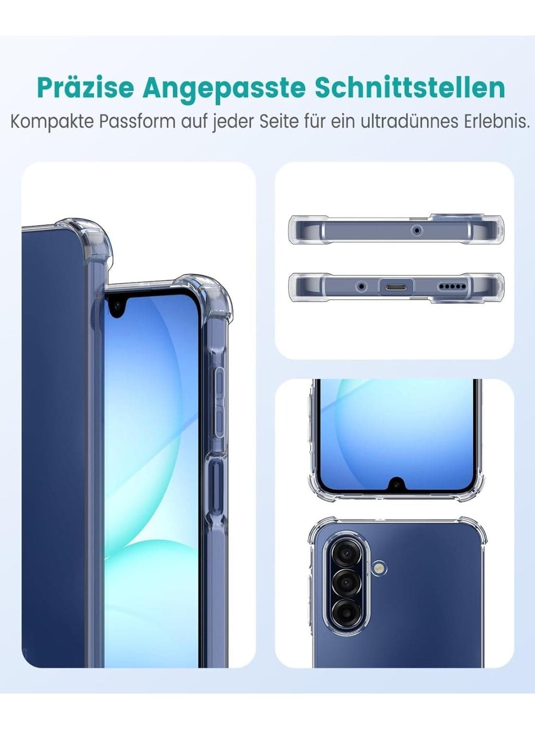 Mobile phone case compatible with Samsung Galaxy A17 5G / 4G, transparent case with drop-resistant corners, ultra-thin TPU silicone transparent case - transparent Cases & Covers (٦)