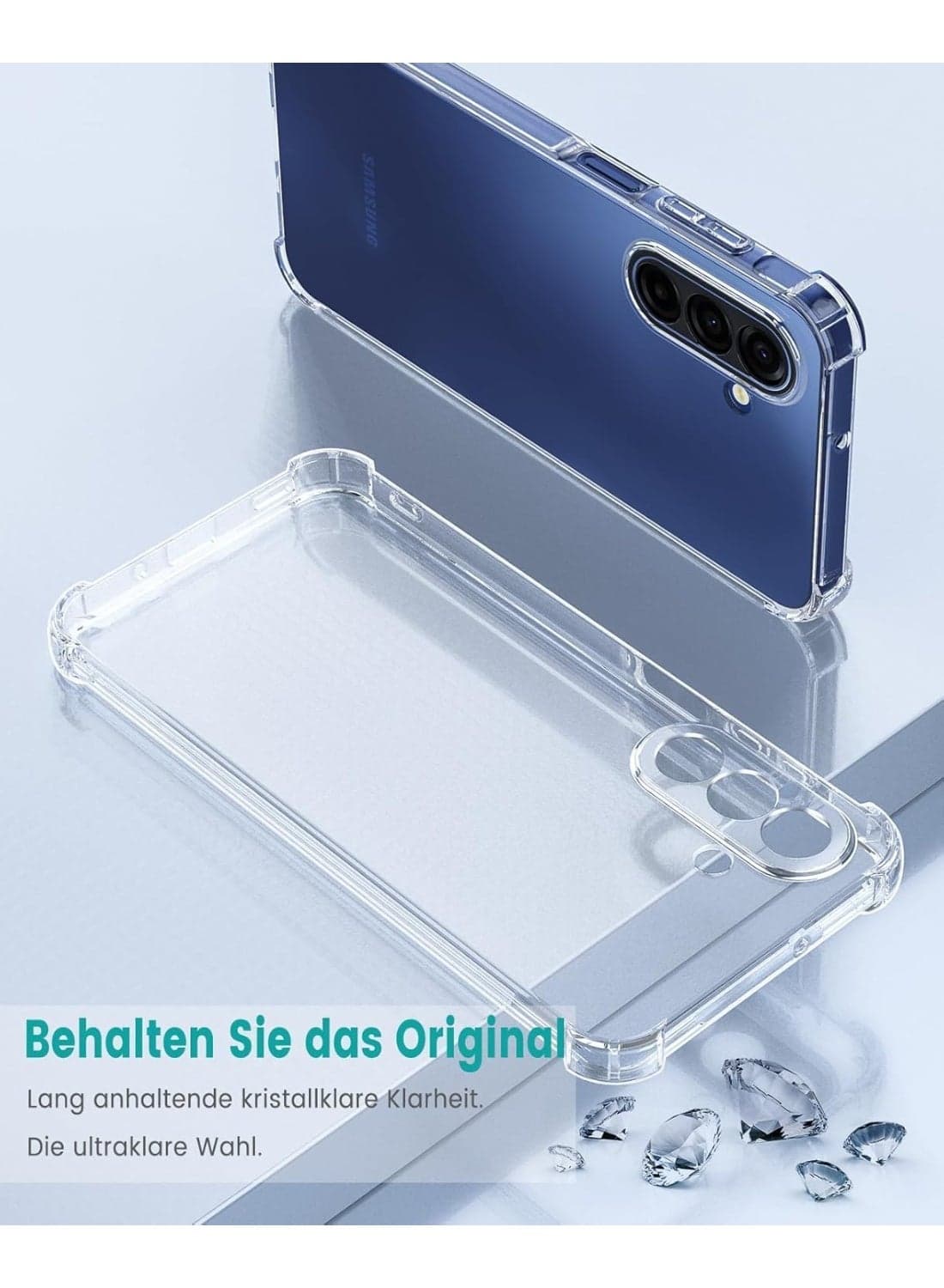 Mobile phone case compatible with Samsung Galaxy A17 5G / 4G, transparent case with drop-resistant corners, ultra-thin TPU silicone transparent case - transparent Cases & Covers (٥)