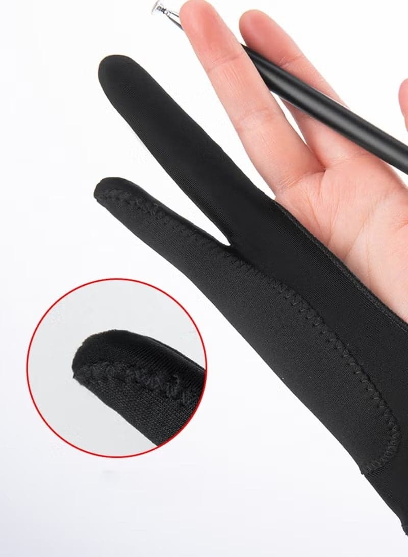 3-Layer Palm Rejection Digital Art Gloves, Two-Finger Drawing Gloves for Tablet (M) Women's Gloves & Mittens (٢)