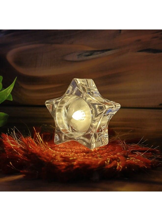 2pcs Battery Operated Flameless Pentagram Candle for Home Party Table Decoration Christmas or Ramadan Decoration Candle Lanterns (٣)