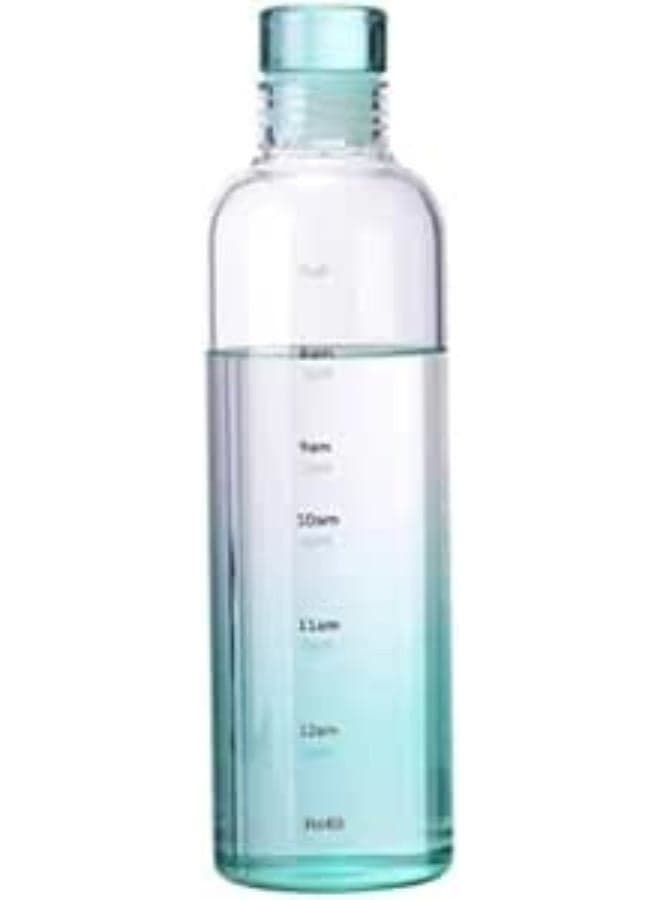 CITY STAR-Acrylic Water Bottle With Creative Time Markers Leakproof - 500ML (Green) Sports Water Bottles