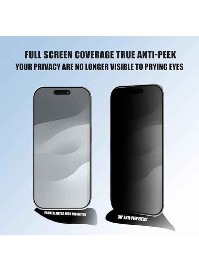 Anti-Spy Privacy Screen Protector Compatible with (A-pple), Shatterproof, Military Protection, with Black Frame,Privacy Filter (iPhone 17 Pro Max) Mobile Screen Protectors (٢)