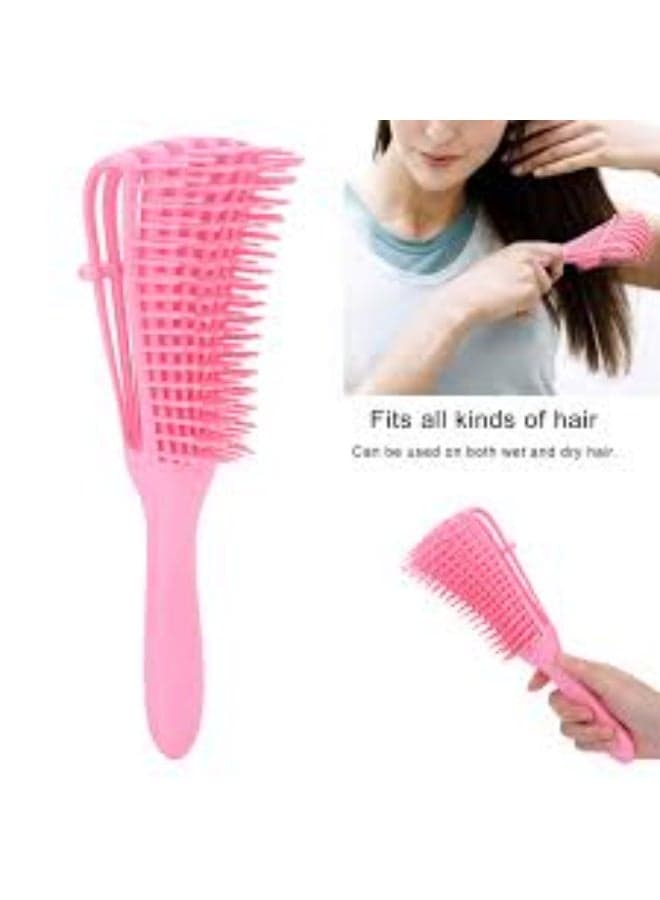 Flexible Hair Brush with Adjustable Clip for Effortless Detangling – Perfect for Curly, Wavy, Dry, and Wet – Gentle Styling Brush, Single Piece, Multi-Color (٦)