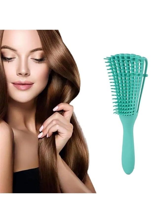Flexible Hair Brush with Adjustable Clip for Effortless Detangling – Perfect for Curly, Wavy, Dry, and Wet – Gentle Styling Brush, Single Piece, Multi-Color (٣)