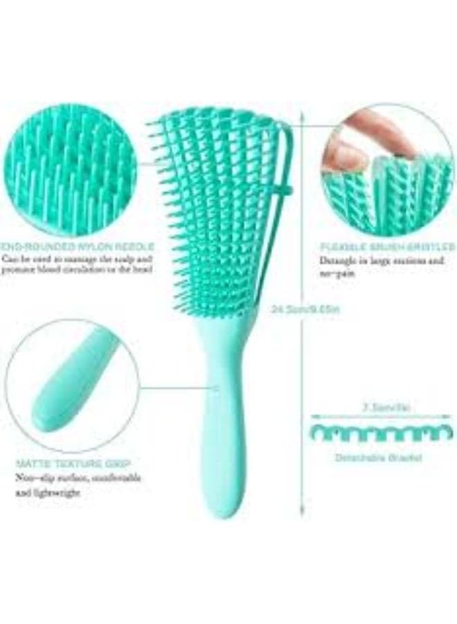 Flexible Hair Brush with Adjustable Clip for Effortless Detangling – Perfect for Curly, Wavy, Dry, and Wet – Gentle Styling Brush, Single Piece, Multi-Color