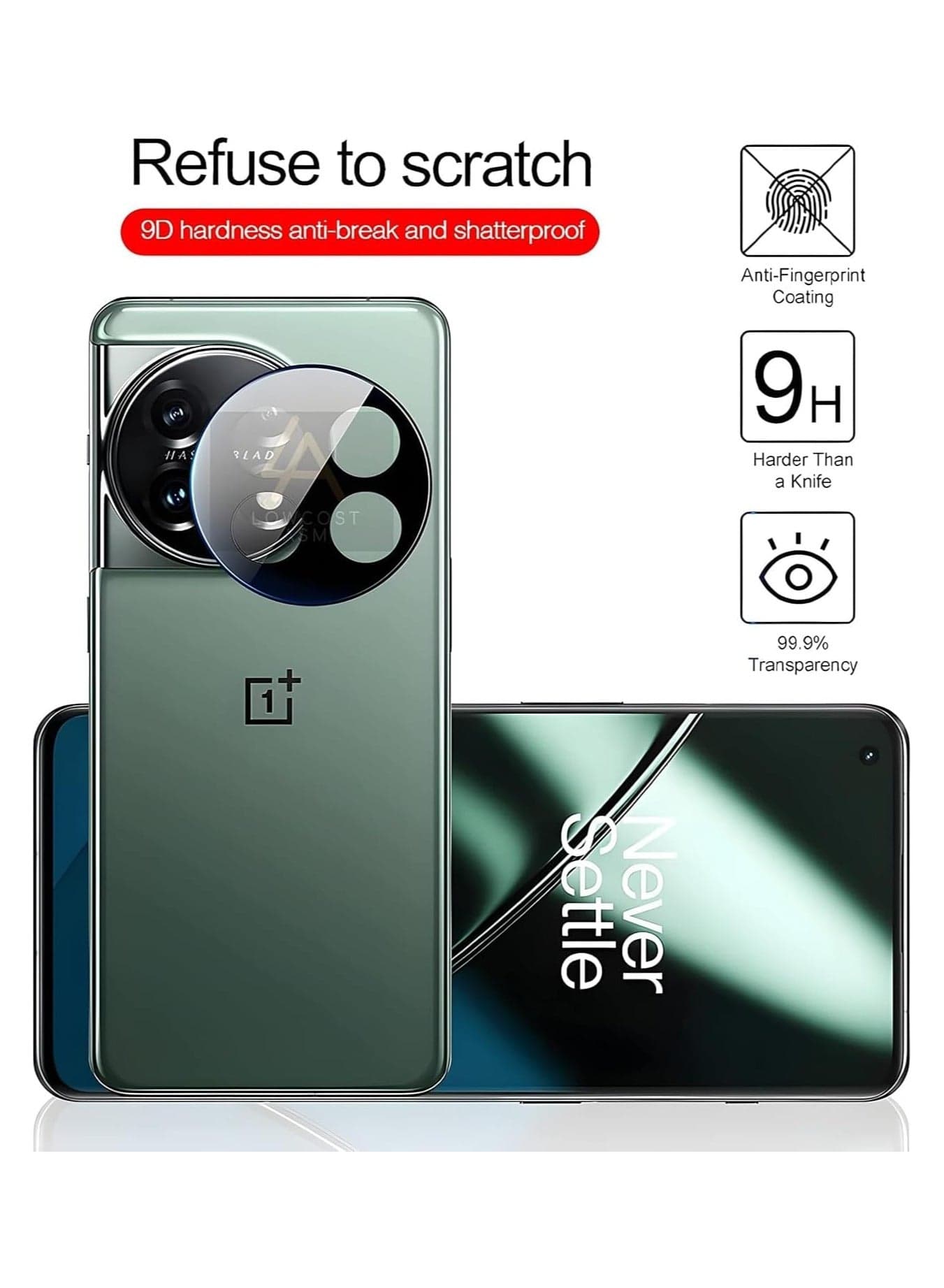 Camera Lens Protector Back Tempered Glass Camera 9H Clear Glass Case Friendly Cover Lens Protector For Oneplus 12R 5G/Ace 3 5G (Black) (5)