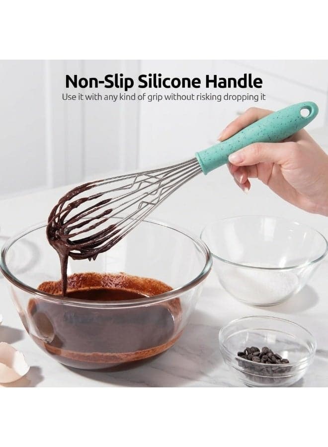 2-Piece Stainless Steel Hand Whisk Set with Ergonomic Non-Slip Handles – Manual Egg Beater & Baking Whisk Set for Eggs, Cream, Cake Batter, Pancakes, Waffles, Crepes, Sauces, Soups, Dressings & Drinks, Multi-Purpose Kitchen Mixing Tools for Baking, Cooking & Food Preparation with Hanging Holes 30Cm (7)