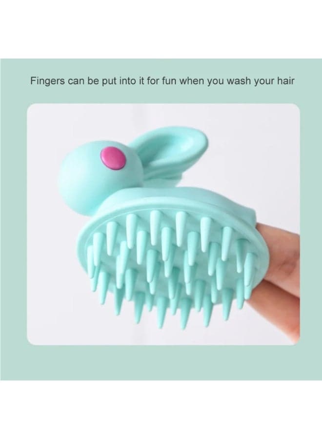 Silicone Rabbit-Shaped Scalp Massager Brush – Cute Rabbit Design Canisters (٤)