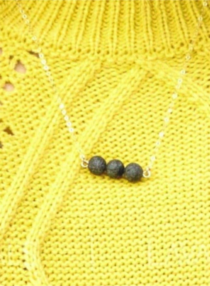Women's Unique Necklace Of Lava Stone