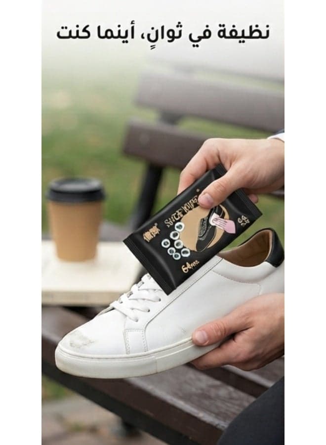 64 Shoe Cleaning Wipes – Premium Cleaning Wipes for Leather Shoes, Sneakers & White Shoes | Portable, Safe & Travel-Friendlyc Cleaning Wet Wipes (٣)