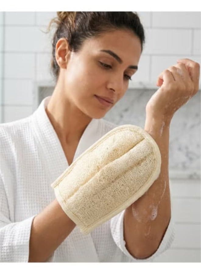 Natural Heavy Body Loofah & Massage Glove - Deep Exfoliation Bath Mitt Back Scratchers (٣)