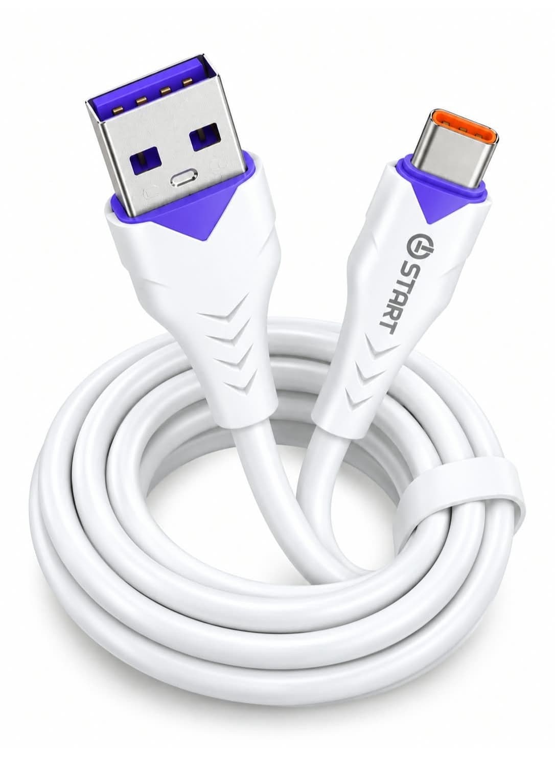 Type-C Charging and Data Transfer Cable – Fast Charging and Data Transfer (3.5A) – Durable Design – White and Blue – Model XUD-25