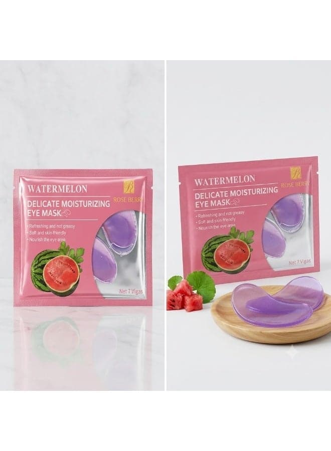 Rose Berry Watermelon Under Eye Mask 7.5g – Hydrating & Refreshing Hydrogel Eye Patches for Dark Circles & Puffiness Eye Care Masks (٣)
