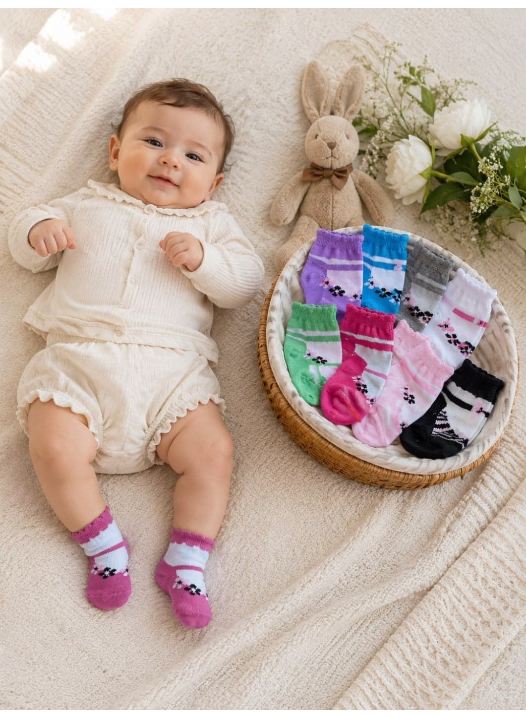Al-Faris Al-Shami Baby Socks – Pack of 3, Assorted Colors Baby Boys' Socks