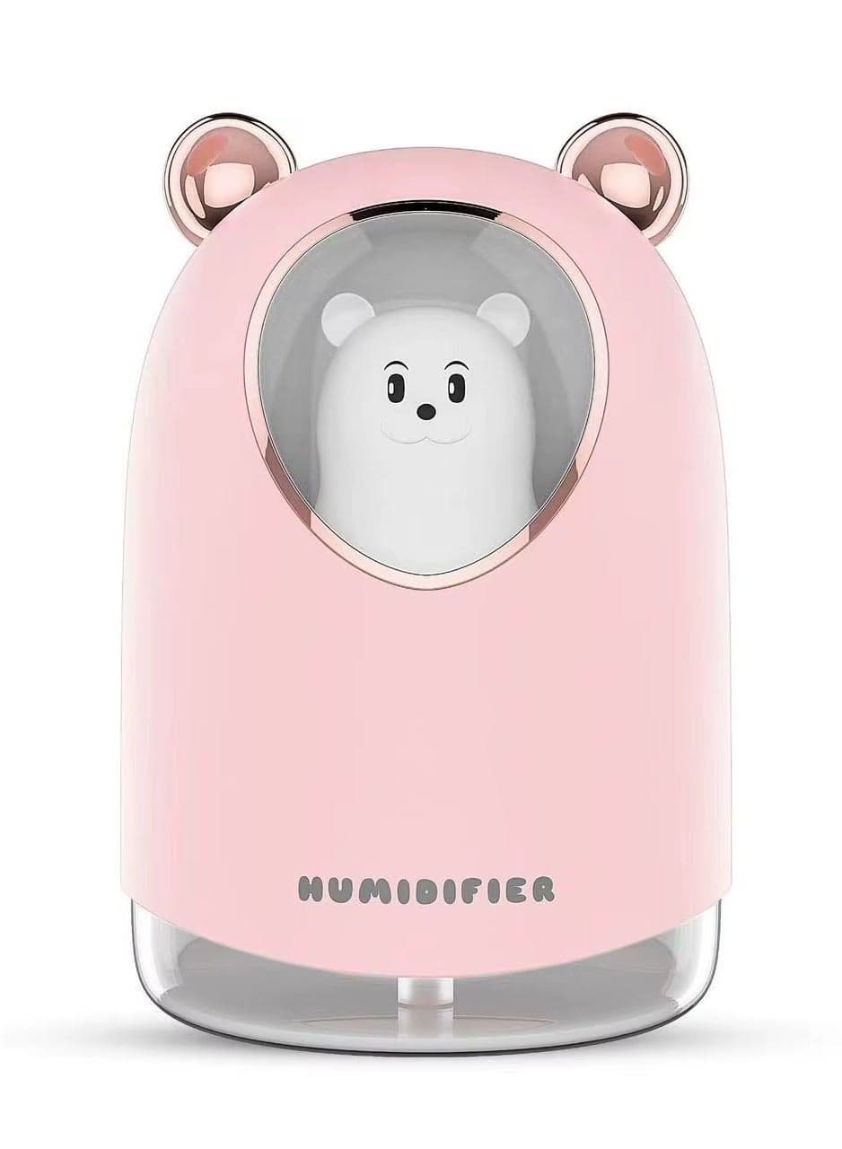 300ML Mini Ultrasonic Humidifier Essential Oil Diffuser LED Light USB Mist Maker Car Bear Ambient Air Freshener for Home Car Room Humidifiers (٩)
