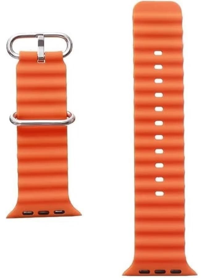 Orange Silicone Smartwatch Band Replacement Strap with Soft Flexible Fit, Sporty & Durable Design for Active Lifestyle Lightweight Comfortable Smart Watch Strap, Sweat & Water Resistant, Easy Install Wrist Band for Daily Wear & Fitness Use