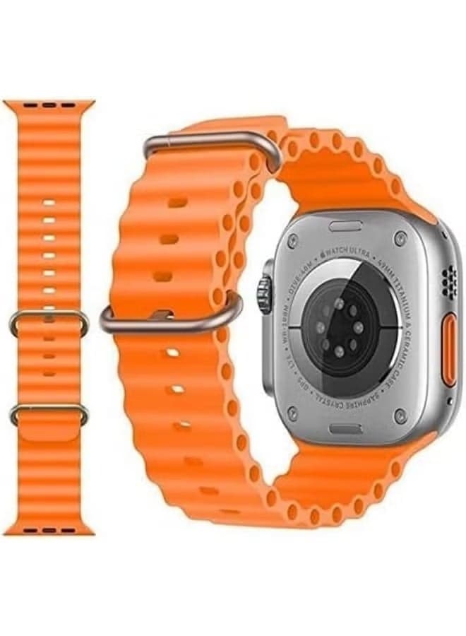 Orange Silicone Smartwatch Band Replacement Strap with Soft Flexible Fit, Sporty & Durable Design for Active Lifestyle Lightweight Comfortable Smart Watch Strap, Sweat & Water Resistant, Easy Install Wrist Band for Daily Wear & Fitness Use (3)