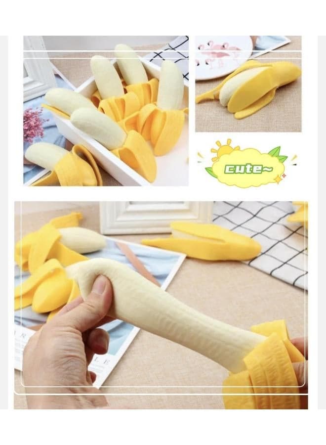 1Pcs Banana Squishies Stress Relief Soft Scented Simulation Bananas Fruit Squeeze Toys Cute Birthday Gift Novelty Toy for Kids (Yellow Banana) Squishy Toys (٣)
