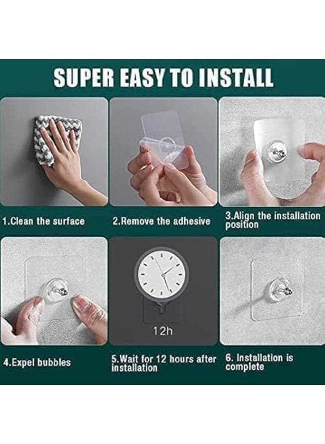 Magic Wall Hooks – 10 Nail-Free Heavy-Duty Fixings for Frames, Macrame & Home Décor – Hidden, Secure & Easy Installation, No Drilling Needed (٥)