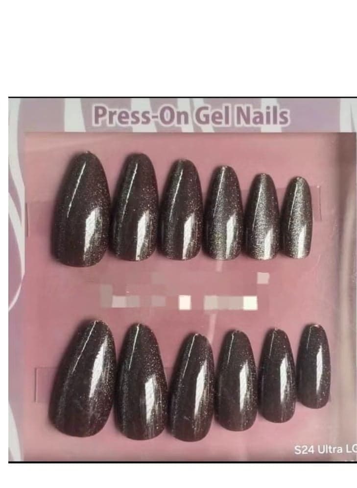 12 pieces of medium-sized acrylic false nails with one sheet of double-sided adhesive Press On False Nails