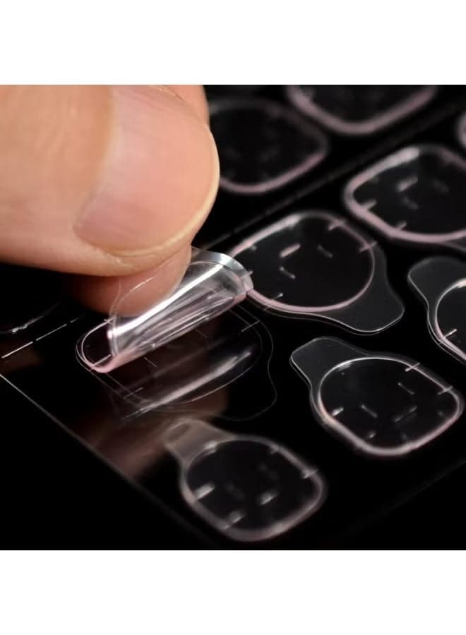 12 pieces of medium-sized acrylic false nails with one sheet of double-sided adhesive Press On False Nails (6)