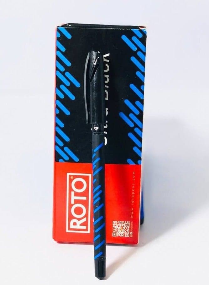 ROTO ballpoint pen, 1 mm needle tip, blue ink color. Box: 12 pens. Rollerball Pens