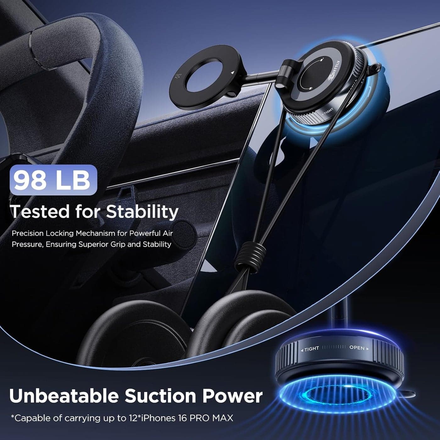 Vacuum Magnetic Phone Holders for Your Car 2026 Suction Cup Phone Mount with ... Laptop Docking Stations (٥)