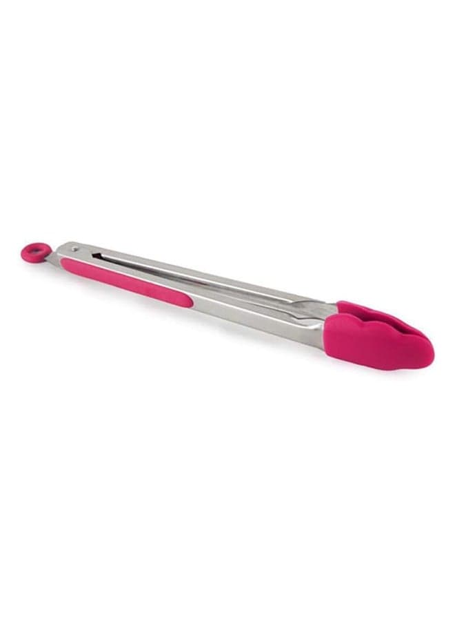 Silicone Kitchen Cooking Serving Salad Bbq Tongs Stainless Steel Handle Tool Rose Red Kitchen Utensils & Gadgets