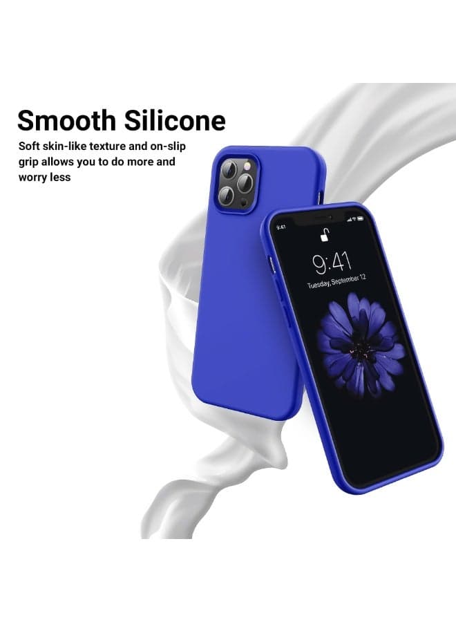Compatible with iPhone 11 Pro Max Case 6.5 Inch Slim Liquid Silicone 4 Layers Soft Gel Rubber Shockproof Protective Phone Case with Anti Scratch Microfiber Lining (Klein Blue) Cases & Covers (٦)