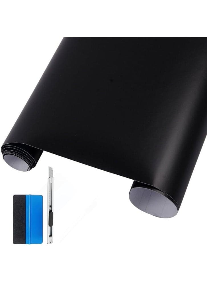 1 meter of multi-purpose vinyl for cars and kitchen utensils, 1 meter 30 cm (matte black) Decals & Bumper Stickers (٢)