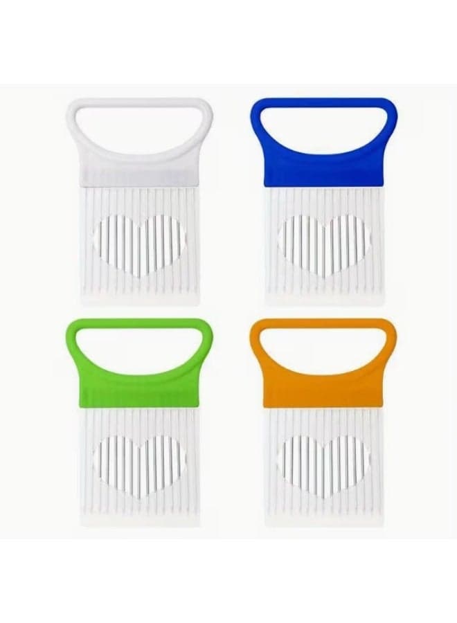 Multicolor Holder Slicer – Stainless Steel Vegetable Cutting Tool with Easy Grip Handle and Finger Protector for Safe and Precise Slicing (١٢)