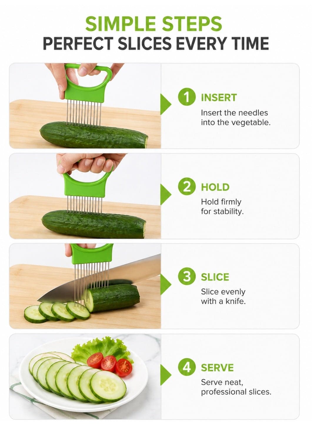 Multicolor Holder Slicer – Stainless Steel Vegetable Cutting Tool with Easy Grip Handle and Finger Protector for Safe and Precise Slicing (٥)