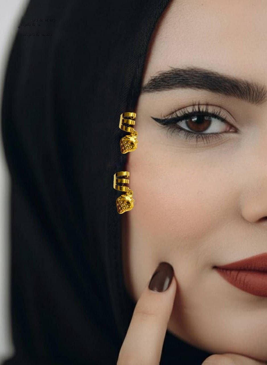 6 Pieces of gold hair and hijab accessory rings for parties and special occasions Women's Accessories Sets