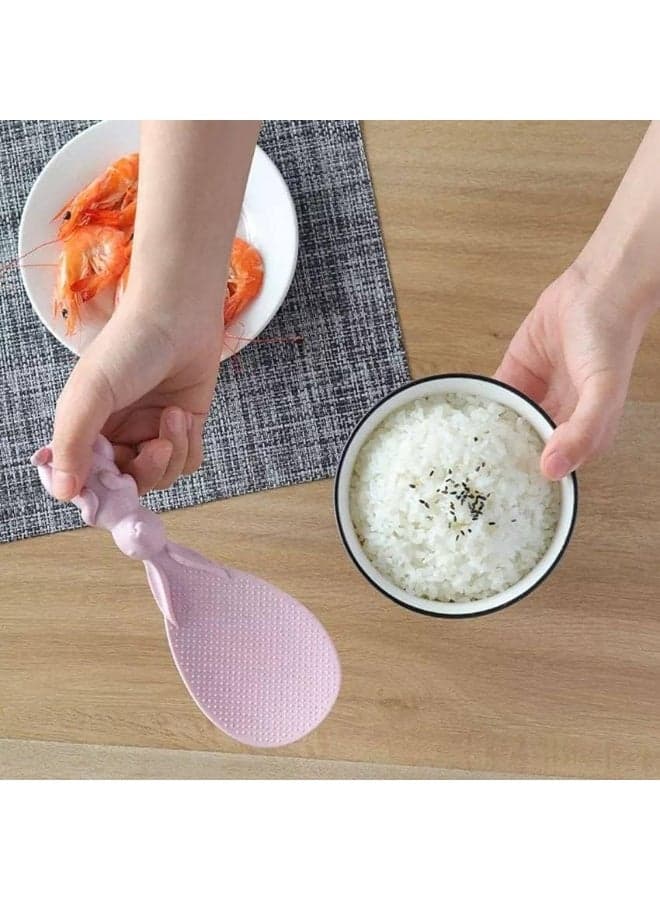 Rabbit-Shaped Wheat Straw Rice Spoon – Stand-Up Non-Stick Rice Shovel for Rice Cookers, Creative Cartoon Design, 1PC, Random Color Spatula Turners