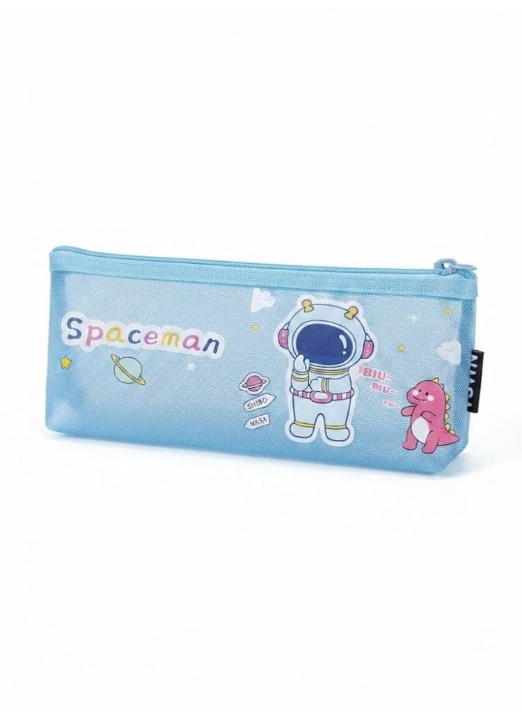 Spaceman Pencil Case with Zipper Closure - Sky Blue Office Supplies