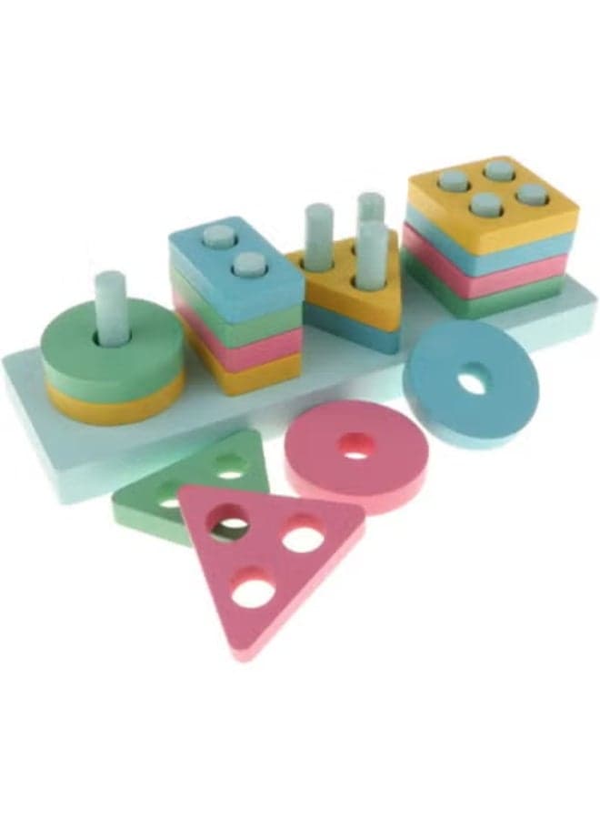 17 Pieces Geometric Shape Matching Toys cm Detachable and Removable Blocks for Babies Up to 12 Months 12 x 12 x 10 cm 12x12x10 cm Shape Sorters (٢)