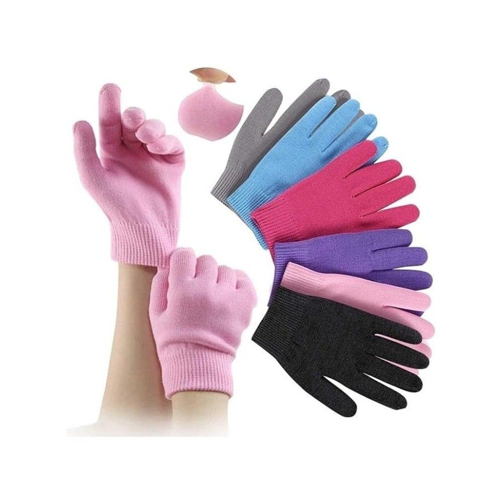 Pair of Silicone Gloves for Moisturizing Dry, Rough, and Cracked Hands - Reusable Gloves (Multicolor) (2)