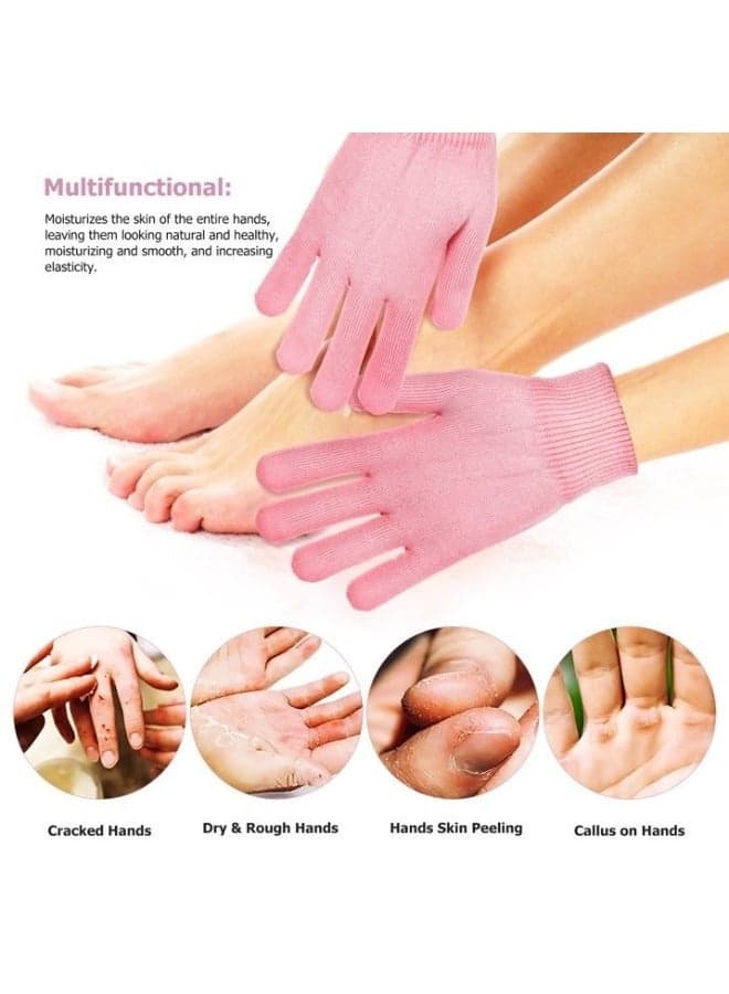 Pair of Silicone Gloves for Moisturizing Dry, Rough, and Cracked Hands - Reusable Gloves (Multicolor) (4)