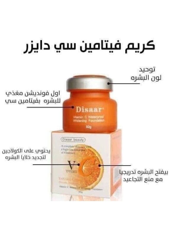 Disaar Vitamin C Waterproof Whitening Foundation - 50 G (Packaging may vary) (٥)