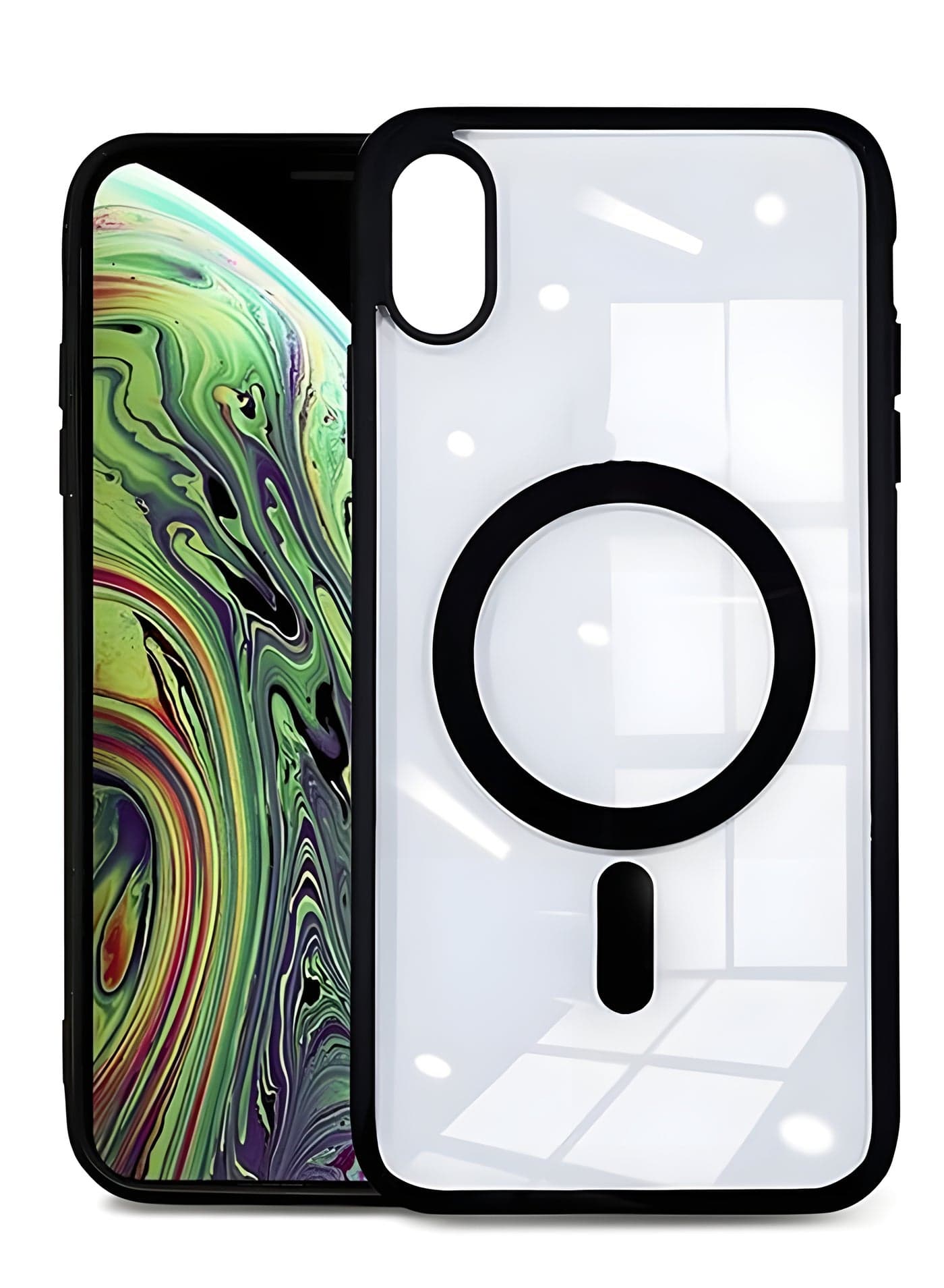 Magsafe Case for iPhone X/XS Magsafe Clear Cover Magnetic Wireless Charging Support, Shockproof Protection, Scratch-Resistant for iPhone X/XS - Black