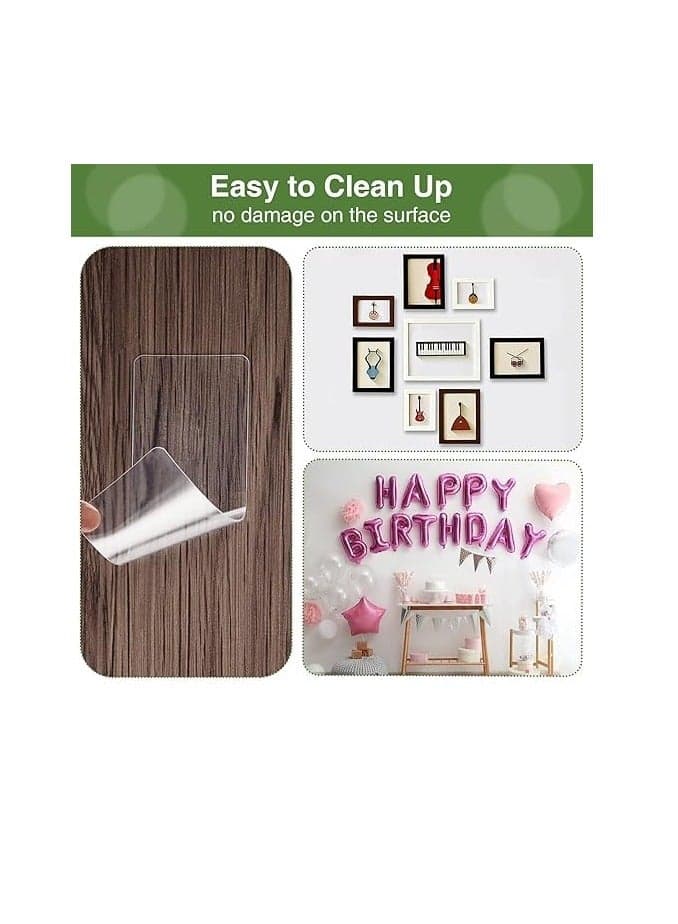 Heavy-Duty Small Double-Sided Tape: 60 pieces of strong adhesive mounting strips, transparent and removable, leaving no residue. Nano adhesive tape for home use, carpets, and wall mounting. Multi-purpose (single pack) Film & Tape Dry Adhesives (4)