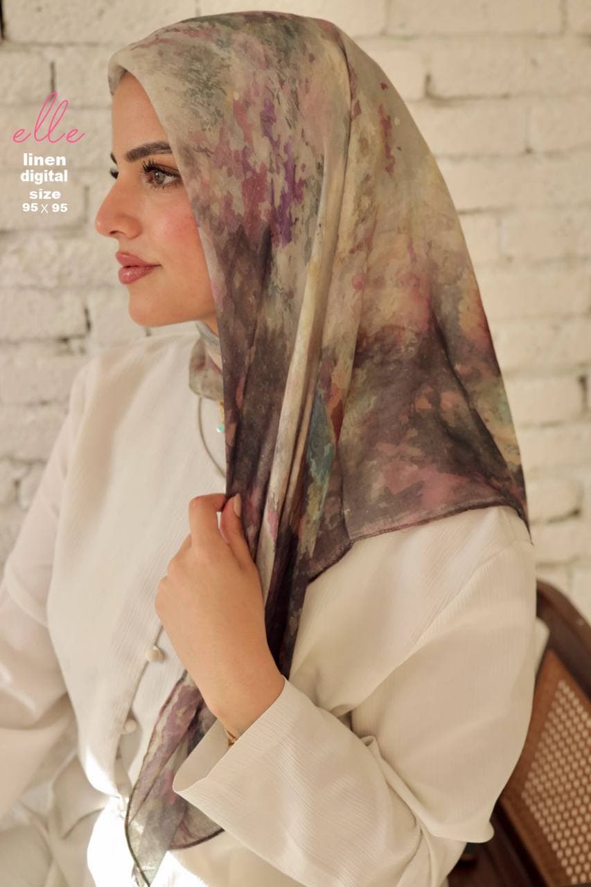 Women's Patterned Soft Cotton Hijab Scarf Elegant Casual Wrap - Multicolour Women's Fashion Scarves