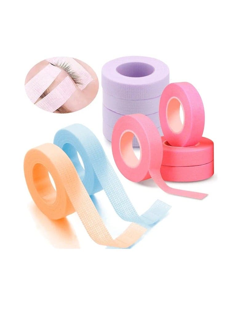6 Rolls Eyelash Extension Tape, Breathable Adhesive Tape Fabric Eyelash Strip for Sensitive Skin Pink (0.5 inch x 10 yards) (8)