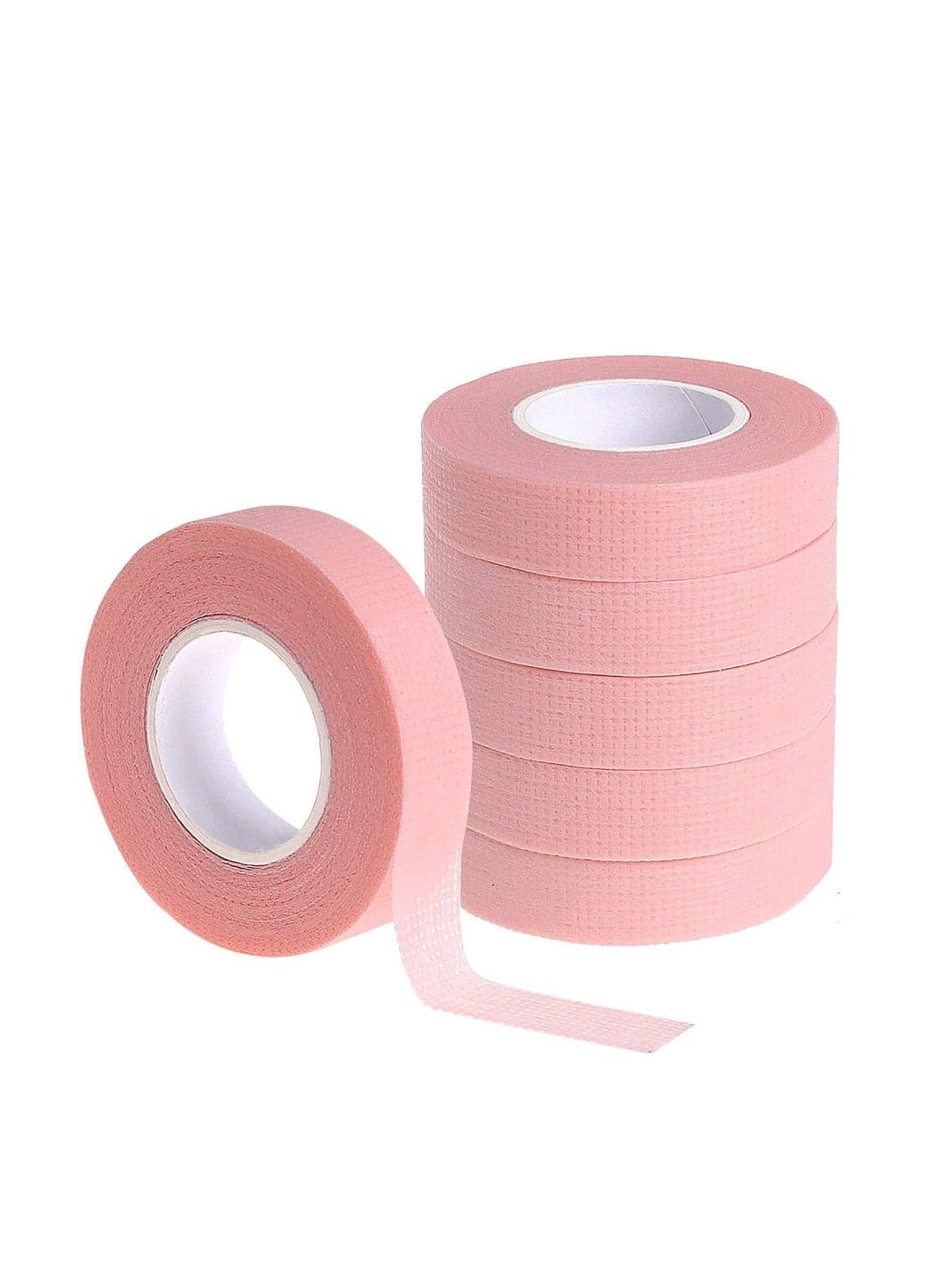 6 Rolls Eyelash Extension Tape, Breathable Adhesive Tape Fabric Eyelash Strip for Sensitive Skin Pink (0.5 inch x 10 yards)