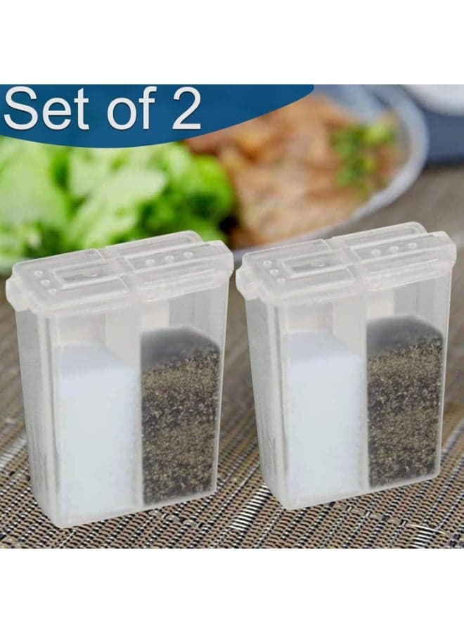 Portable Dual Chamber Travel Spice Container Lightweight Mini Seasoning Jar with 2 Openings for Outdoor Camping BBQ Picnic and Daily Kitchen Use Small Food Containers (٢)