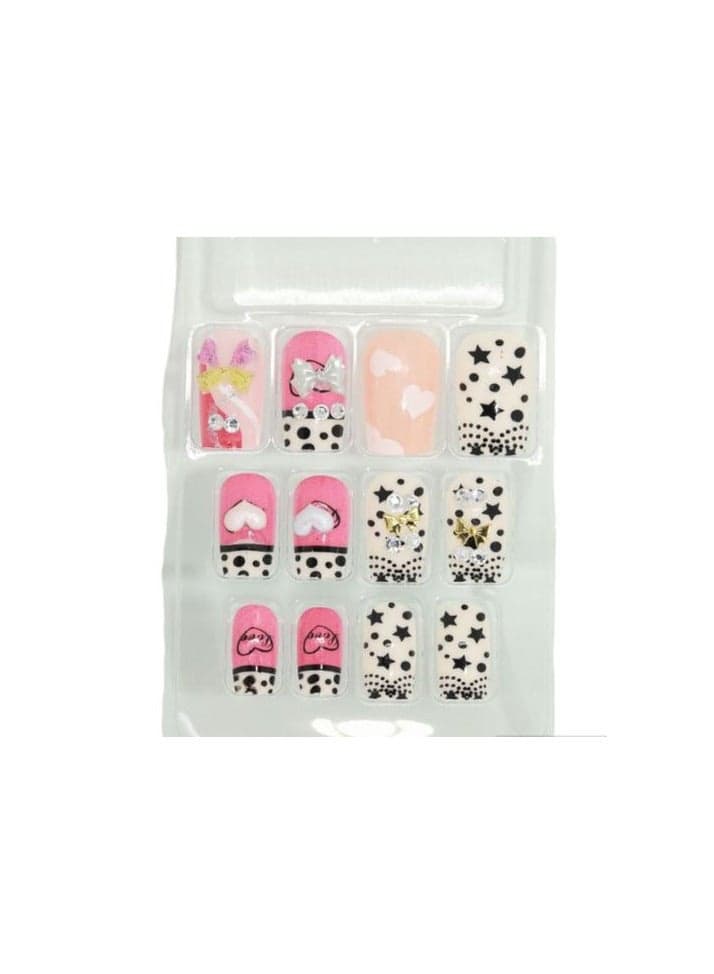 Colorful Long Artificial Acrylic Press On Nails Glossy 12 piece Press On False Nails