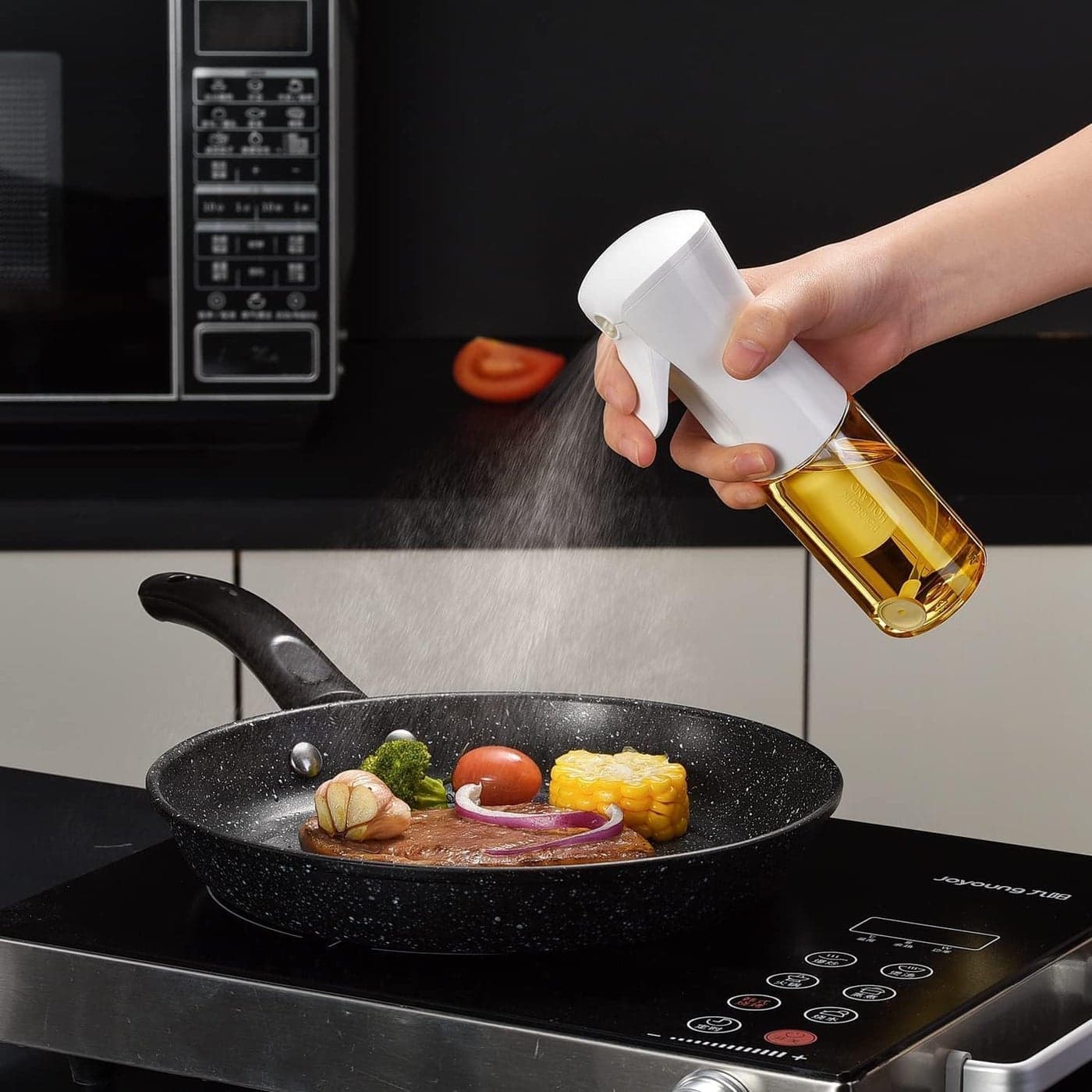 Food-Grade Olive Oil Mister - 200ml Capacity Spray Bottle for Cooking, Premium Oil Sprayer for Air Fryer, BBQ, Salad, Baking, and Grilling - Essential Kitchen Tool Oil Dispensers (٤)
