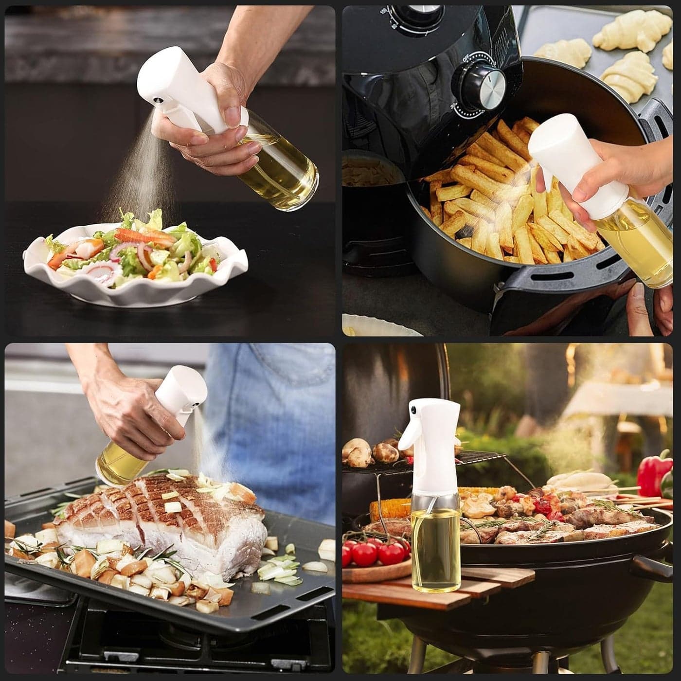 Food-Grade Olive Oil Mister - 200ml Capacity Spray Bottle for Cooking, Premium Oil Sprayer for Air Fryer, BBQ, Salad, Baking, and Grilling - Essential Kitchen Tool Oil Dispensers (٦)