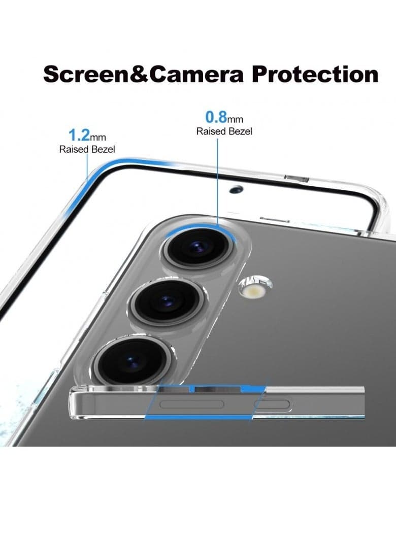 Case Compatible with Samsung Galaxy S25 Case Crystal Clear Soft TPU Gel Case Flexible Silicone Anti-Scratch Transparent TPU Cover - Clear Mobile Accessories (٣)